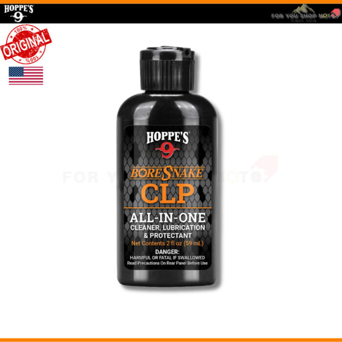 Hoppe's BoreSnake CLP 2oz น้ำยาทำความสะอาด หล่อลื่น และป้องกันสนิม 3-in-1 ขจัดคราบคาร์บอน พร้อมเคลือบปกป้องพื้นผิวโลหะ