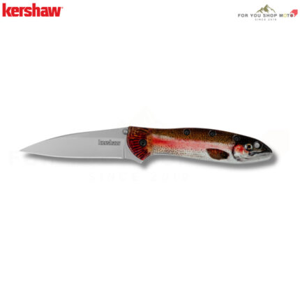 มีดพับ Kershaw Leek Rainbow Trout (รุ่น 1660TROUT) ลายปลาเรนโบว์ทรวด เหล็ก 14C28N แท้ Made in USA
