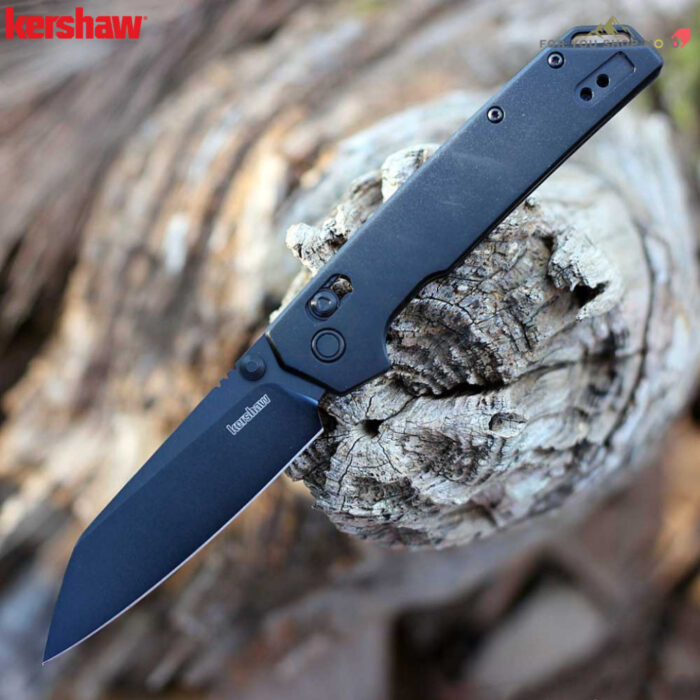 Kershaw 2038RBLK Iridium DuraLock KVT มีดพับ EDC ใบมีด D2 Black Oxide Reverse Tanto 3.4 นิ้ว ด้ามอลูมิเนียมดำ ของแท้