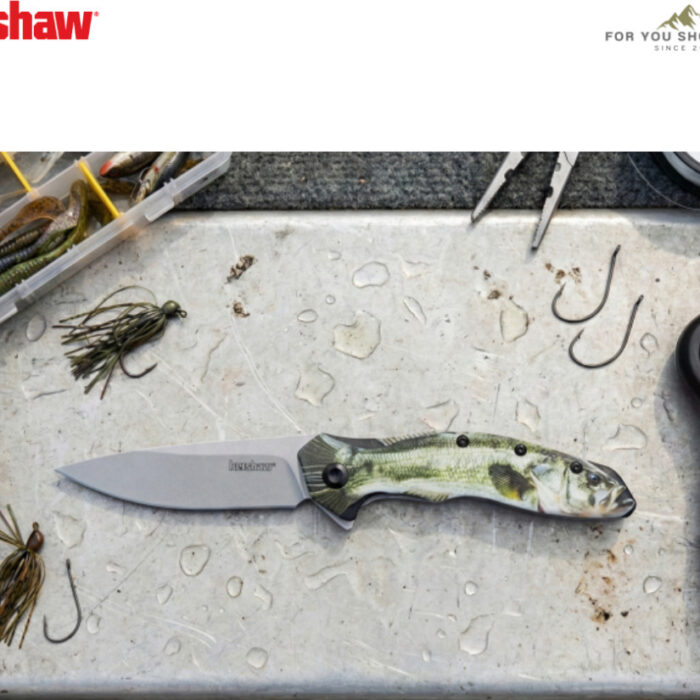 Kershaw 1845BASS Shoreline SpeedSafe Assisted มีดพับ EDC ลายปลาแบส ใบมีด 8Cr13MoV 3 นิ้ว ด้ามอลูมิเนียม ของแท้