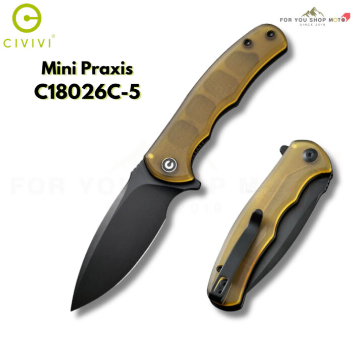 มีดพับ CIVIVI Mini Praxis ใบมีด D2 / Damascus 2.98 นิ้ว ด้าม G10 / Ultem / Wood ระบบ Liner Lock Flipper Knife EDC