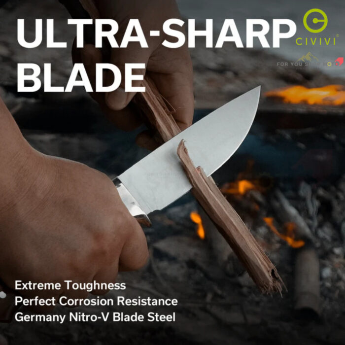 th-11134207-81ztp-msjt7jsxr7k913-2.jpg มีดพก CIVIVI Cloud Peak Fixed Blade มีดใบตาย ใบมีด Nitro-V 4.6 นิ้ว ด้ามไม้ Guibourtia Wood พร้อมปลอกหนัง รุ่น C23044-3