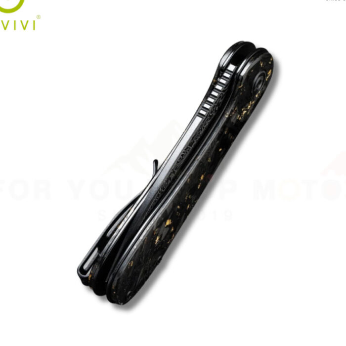 มีดพับ CIVIVI Elementum ใบมีด Damascus 2.96 นิ้ว ด้าม Carbon Fiber & Resin ระบบ Liner Lock Flipper Knife รุ่น C907C-DS
