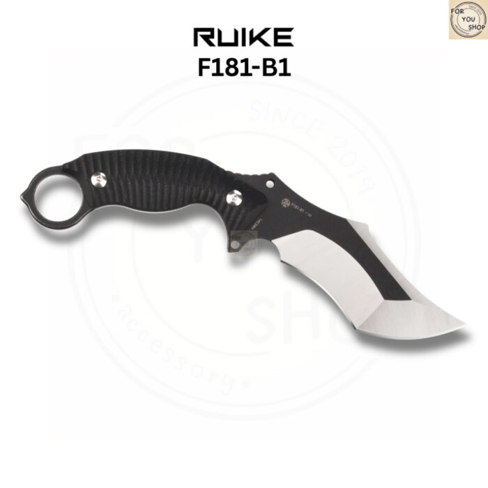 มีดพก Ruike F181-B1 ใบมีด 14C28N 4.53นิ้ว Blackened and polished ด้าม G10 พร้อมปลอก ABS Fixed Blade