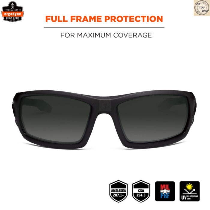 Ergodyne Skullerz ODIN Safety Glasses กรอบดำด้าน เลนส์ Smoke ANSI Z87.1+ แว่นยิงปืน Tactical แว่นตาเซฟตี้ กันกระแทก