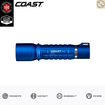COAST XP11R ไฟฉายแรงสูง 2600 Lumens ไฟฉาย LED ชาร์จ USB-C ได้ ปรับโฟกัส SLIDE FOCUS ส่องไกล 248m สี Blue EDC