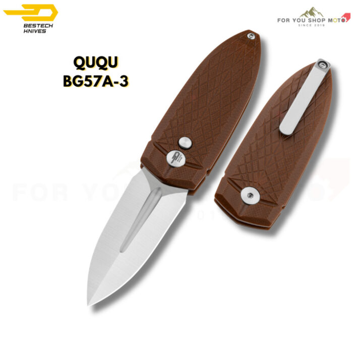 มีดพับ BESTECH QUQU (BG57A Series) ใบมีด 14C28N ระบบ Button Lock ดีไซน์โดย Gogo มีดพกพา EDC น้ำหนักเบา ของแท้ 100%