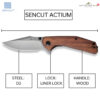มีดพับ SENCUT Actium ใบมีด D2 3.46นิ้ว ด้ามไม้ Cuibourtia ระบบ Liner Lock รุ่น SA02F Flipper & Thumb Stud Knife EDC