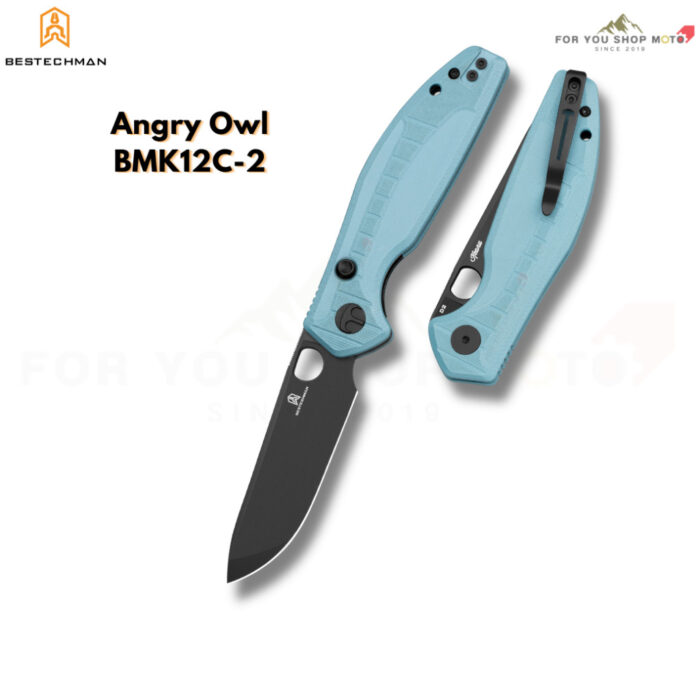 BESTECHMAN Angry Owl (BMK12 Series) - มีดพับ EDC ใบมีด 3.25" เหล็ก D2 ระบบ Button Liner Lock ด้าม G10 ดีไซน์ดุดัน