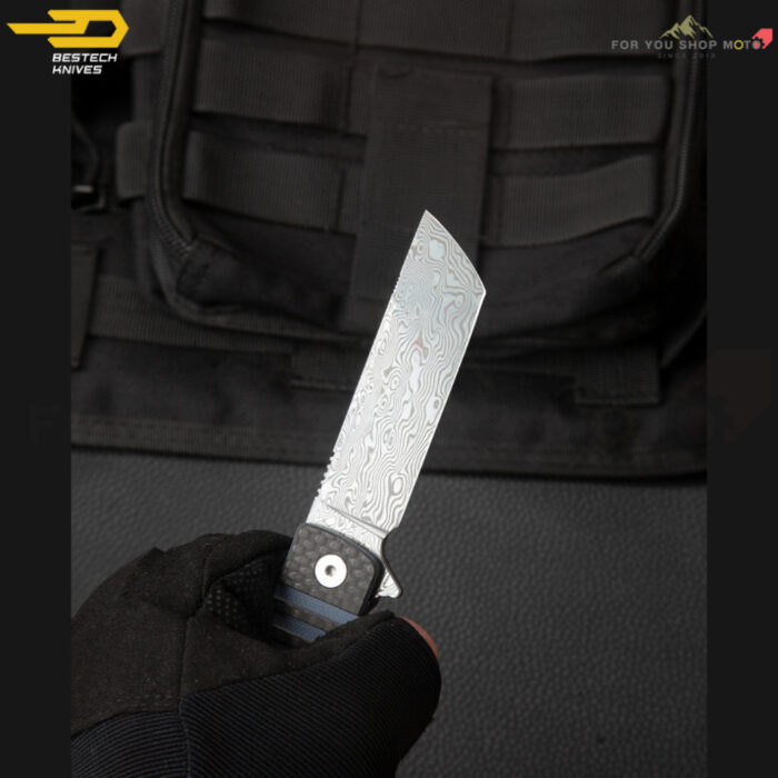 th-11134207-81ztq-mqhcswj65qm936-2.jpg มีดพับ Bestech Titan (BL05) ใบมีด Damascus 2.96 นิ้ว ด้าม Carbon Fiber ผสม G10 (ของแท้)