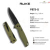 มีดพับ RUIKE P873 ใบมีด Sandvik 14C28N 3.46 นิ้ว Drop Point ด้าม G10 / Micarta ระบบ Button lock Outdoor Knife EDC
