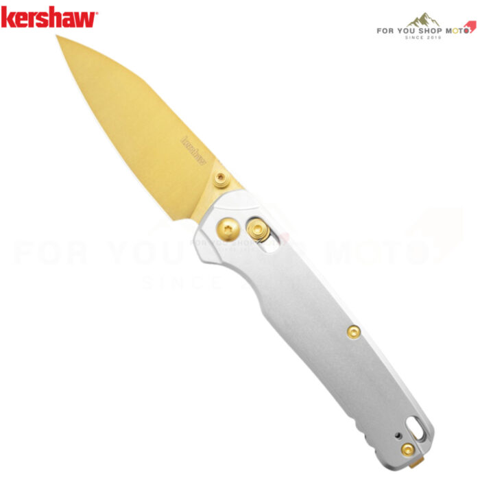 Kershaw 6105RAWGLD Bel Air มีดพับ CPM-MagnaCut ใบทอง Reverse Tanto 3.10นิ้ว ด้าม Raw Aluminum (Made in USA)