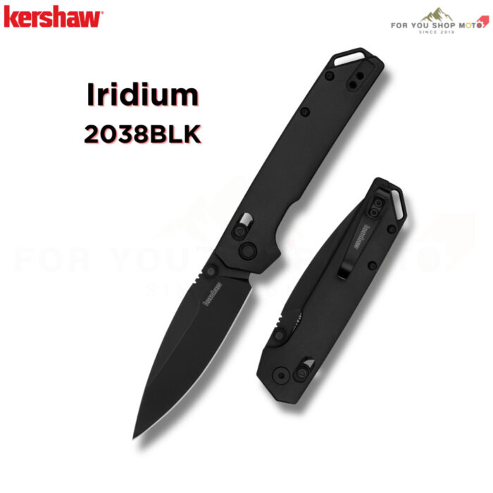 Kershaw 2038BLK Iridium DuraLock KVT มีดพับ EDC ใบมีด D2 Black PVD 3.4 นิ้ว ด้ามอลูมิเนียมดำ ของแท้