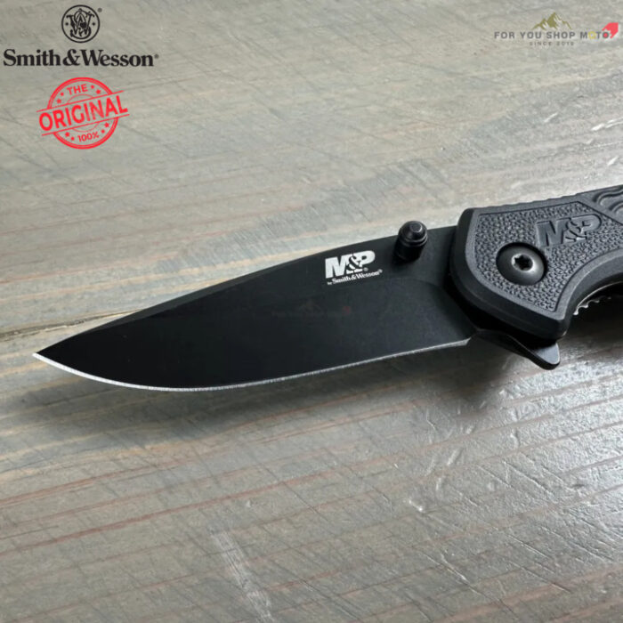 มีดพับ Smith & Wesson M&P Bodyguard MPBG30 Flipper 2.75นิ้ว ใบมีดดำ 8Cr13MoV ด้าม GFN สีดำ Liner Lock 1085890 ของแท้