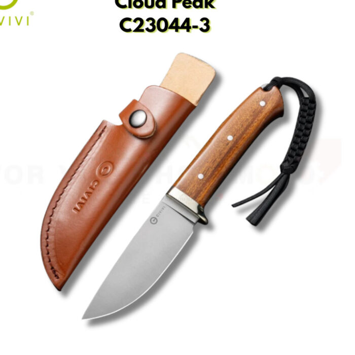 th-11134207-81ztq-msjt7ibrmm16b2-2.jpg มีดพก CIVIVI Cloud Peak Fixed Blade มีดใบตาย ใบมีด Nitro-V 4.6 นิ้ว ด้ามไม้ Guibourtia Wood พร้อมปลอกหนัง รุ่น C23044-3