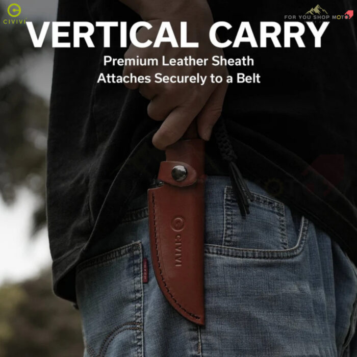 th-11134207-81ztq-msjt942yi138df-2.jpg มีดพก CIVIVI Cloud Peak Fixed Blade มีดใบตาย ใบมีด Nitro-V 4.6 นิ้ว ด้ามไม้ Guibourtia Wood พร้อมปลอกหนัง รุ่น C23044-3