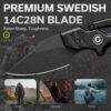มีดพก CIVIVI Typhoeus Adjustable Fixed Blade ใบมีด 14C28N / Damascus 2.27 นิ้ว Dagger ด้าม G10 / Aluminum พร้อมซองหนังดำ